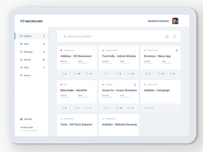 Project Manager Dashboard - iPad Pro Concept account app app concept clean app dashboard flat illustrator ios ipad pro manager minimal app project management ui uidesign ux