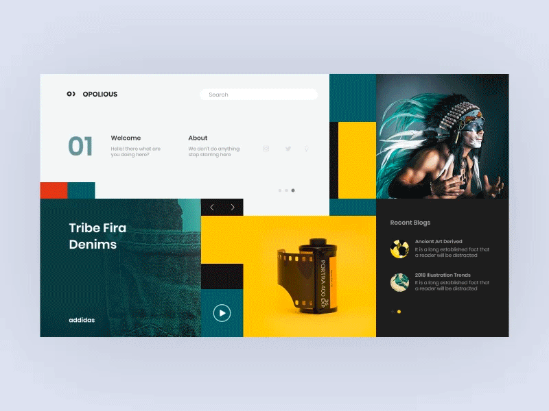 Minimal Website Landing Page - Animated animation clean app coloful design design guide flat interaction design landing page minimal app portfolio ui uidesign ux website