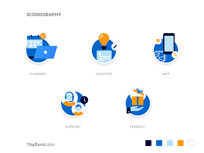 Development Process - Iconography animation branding clean app colorful flat icon iconography illustration ios lettering logo minimal vector web website