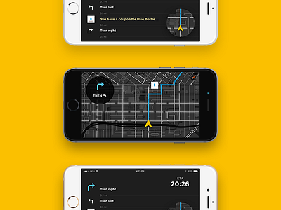 Simple Navigation App Concept auto car map navi navigation ui ux vehicle walking