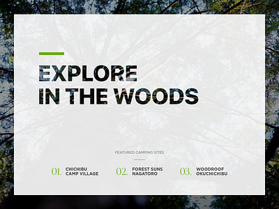 Let's Go Camping! camping forest framer framerjs life ui ux