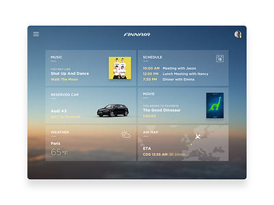 On-board personalized experience airplane dashboard onboard personalization ui ux