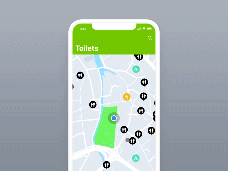 Toilet Map interaction map mapbox toilet ui ux