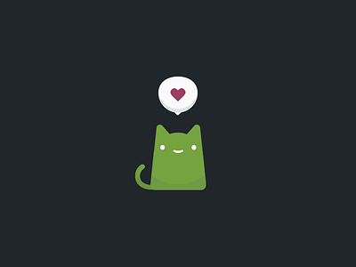 love u — Matcha Cat animal cat cute flat heart icon illustrator valentines