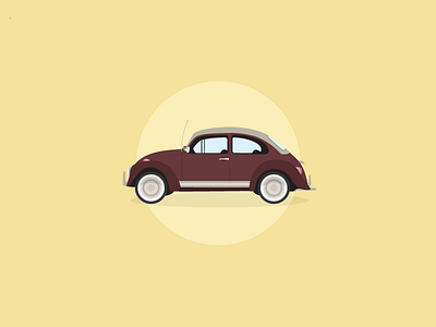 Beetle beetle car classic design flat herbie icon a day old timer oldtimer vector vw beetle