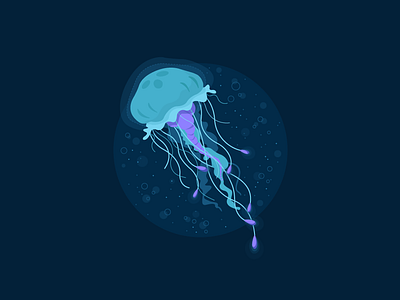 Jellyfish dangerous sea darkness deep sea glow glow fish icon a day icons jellyfish light in darkness purple and blue sea