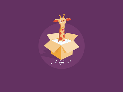 Peekaboo art design flat giraffe icon icon a day peekaboo the box vector