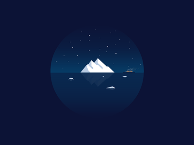 Disaster art boat cold disaster flat iceberg icon icon a day illustration titanic vector winter