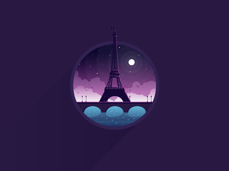 Paris icon a day icon illustration vector flat paris france jesuiecharlie