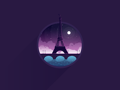 Paris flat france icon icon a day illustration jesuiecharlie paris vector