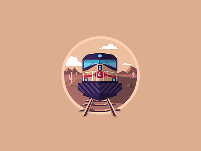 Locomotive desert diesel icon icon a day illustration loco locomotive rail railroad train transatlantic vector