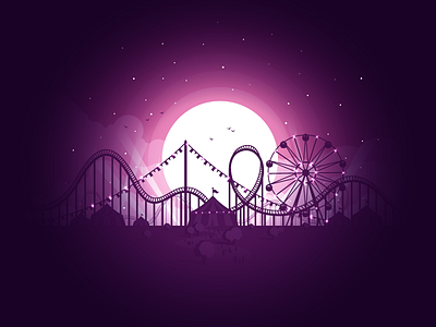 Circus amusement circus circus tent clowns icon a day illustration park puke ride roller coaster spinning wheel stars