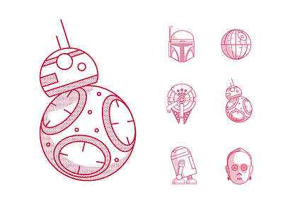 Star Wars Icon Pack bb8 c3po darth wader death star falcon jedi r2d2 sith star wars yoda