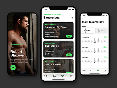 Fitness App app bodybuilding clean fitness gym ios iphonex training ui ux workout
