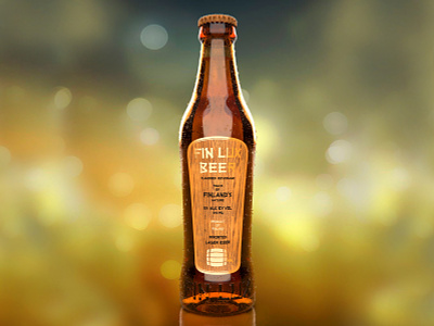 Fin Lux Beer 3d beer bottle branding design render rendid visualization wood