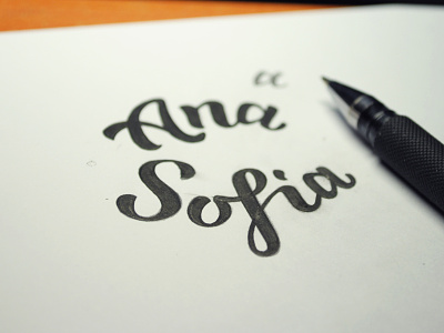 Ana Sofia calligraphy cute hand writing identity lettering logo typography