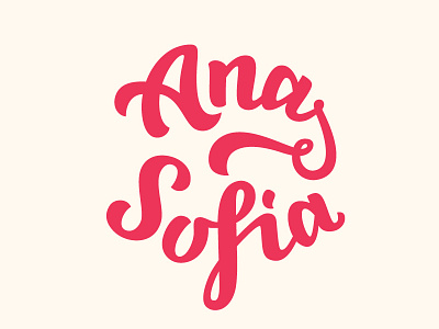 Ana Sofia calligraphy cute hand writing identity lettering logo red typography