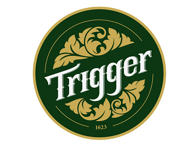 Trigger beer branding hand writing lettering logo pattern plant revolver typogaphy