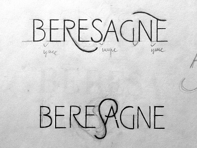 Beresagne beresagne champagne hand writing lettering logo typography