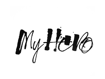 MyHero hand writing lettering logo ruling pen typography