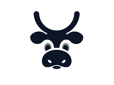 Bull animal bull cow cute design logo mark minimalism symbol