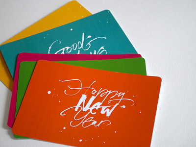 Good Holidays cards free calligraphy new year orange photo