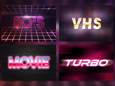 80's Retro Text Effect Mockup 80s abstract cosmic retro shiny space template text type typographic vibrant vintage