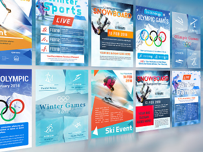 Winter Sports 2018 Flyers cmyk korea print psd ski snowboardmflyer template winter games