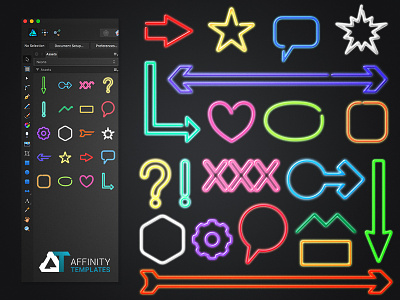 Neon Kit for Affinity Designer affinity designer effects neons sign style vector