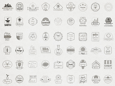 72 Vector Badges Set afinity designer badges logo resources template vector vintage