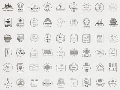 72 Vector Badges Set