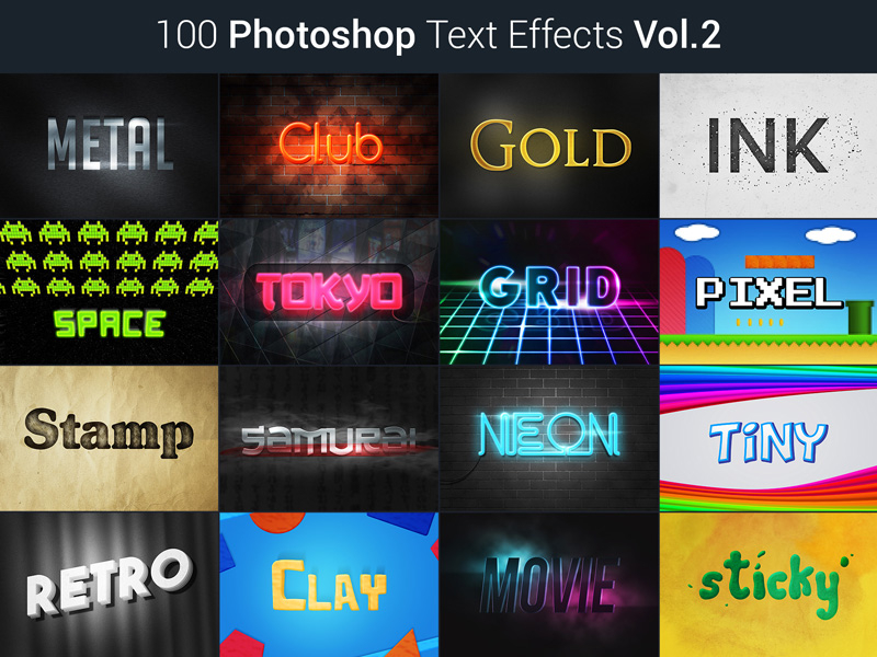 100 Photoshop Text Effects Vol.2 By Mark Krukowski On Dribbble