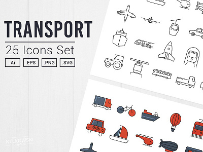 Transport Icon Set car icon symbol transport truck ui vector