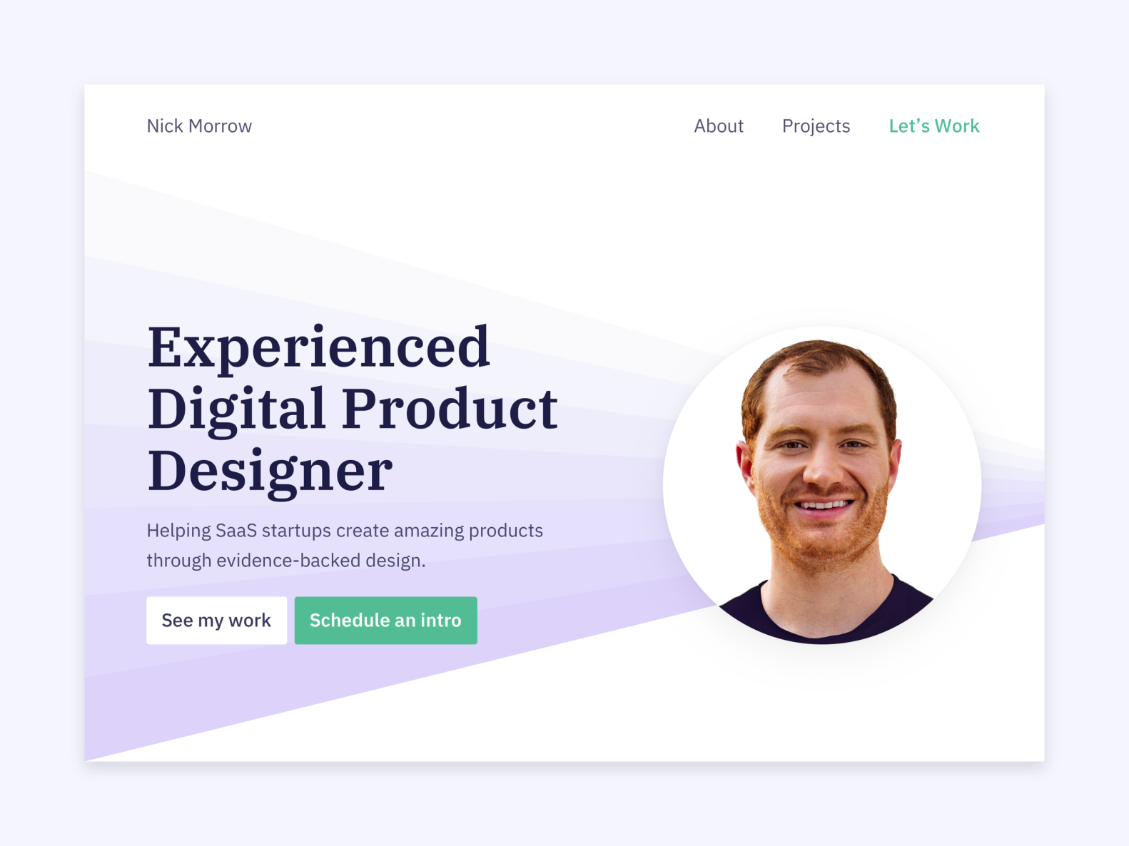 Portfolio Hero Section by Nick Morrow on Dribbble