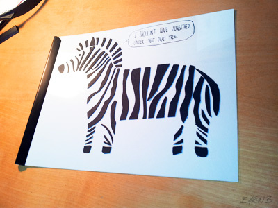 A zebra birthday card - closed