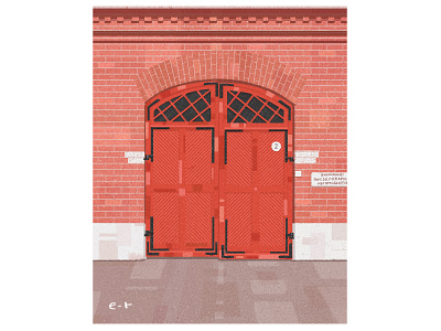 07 architecture illustration city illustration digital illustration door fire station illustration red red door saint petersburg textures