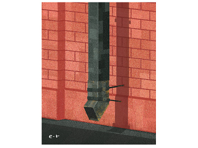 pipe architecture illustration city illustration digital illustration illustration pipe red saint petersburg shadows textures wall