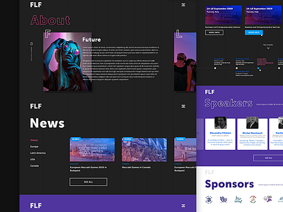 Future Leaders website blue cool dark theme dark ui design logo modern purple web webdesign website