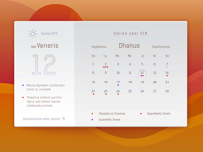 Darian Calendar calendar challenge daily ui darian mars ui