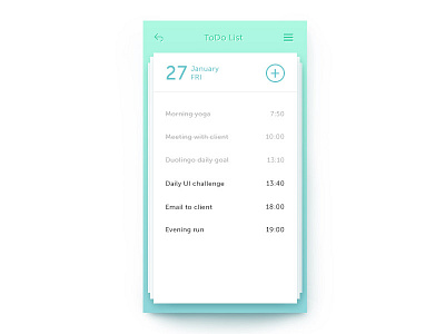 Daily Ui #42 - ToDo List app challenge dailyui date list mobile schedule to do list ui