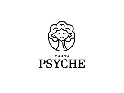 Young Psyche Logo black design face logo psyche tree