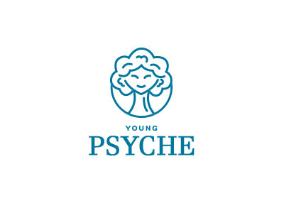 YP Logo colored blue color colour design face logo psyche tree