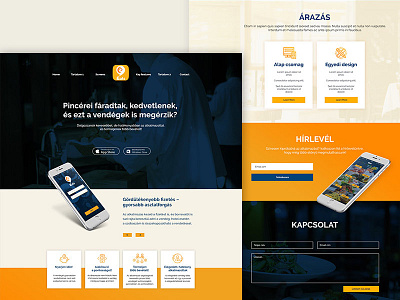 Landing Page app application blue landing page webdesign mobile orange ui ux