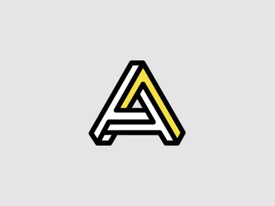 A logo a design impossible infinite letter line logo logodesign loop monoline perspective triangle