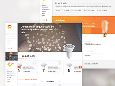 Website for a Lighting Webshop design lightbulb lighting lights onepage onepager orange web webdesign website