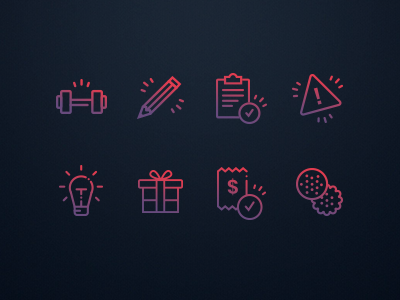 Icon set for fitness website