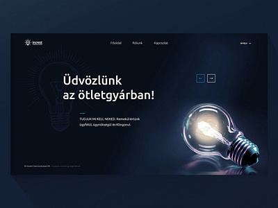 Increst Website design agency blue dark background design lightbulb lightbulbs web webdesign website