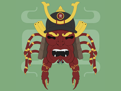 Kabuto crab helmet illustrator mashup samurai