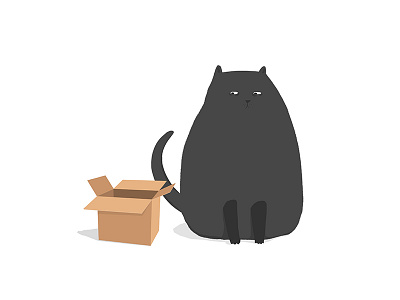 if it fits i sits box cat doodle drawing if it fits i sits illustration