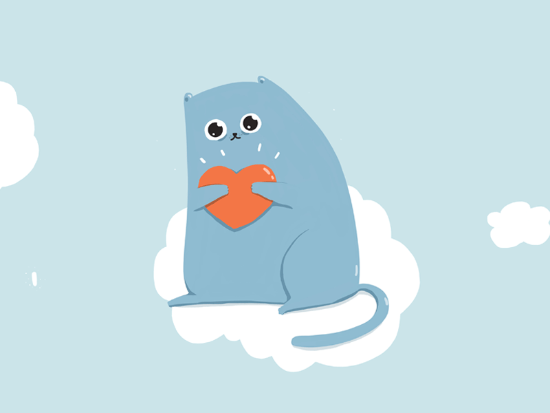 ^ . ^ animated gif cat cloud doodle gif illustration love